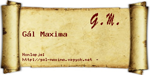 Gál Maxima névjegykártya
